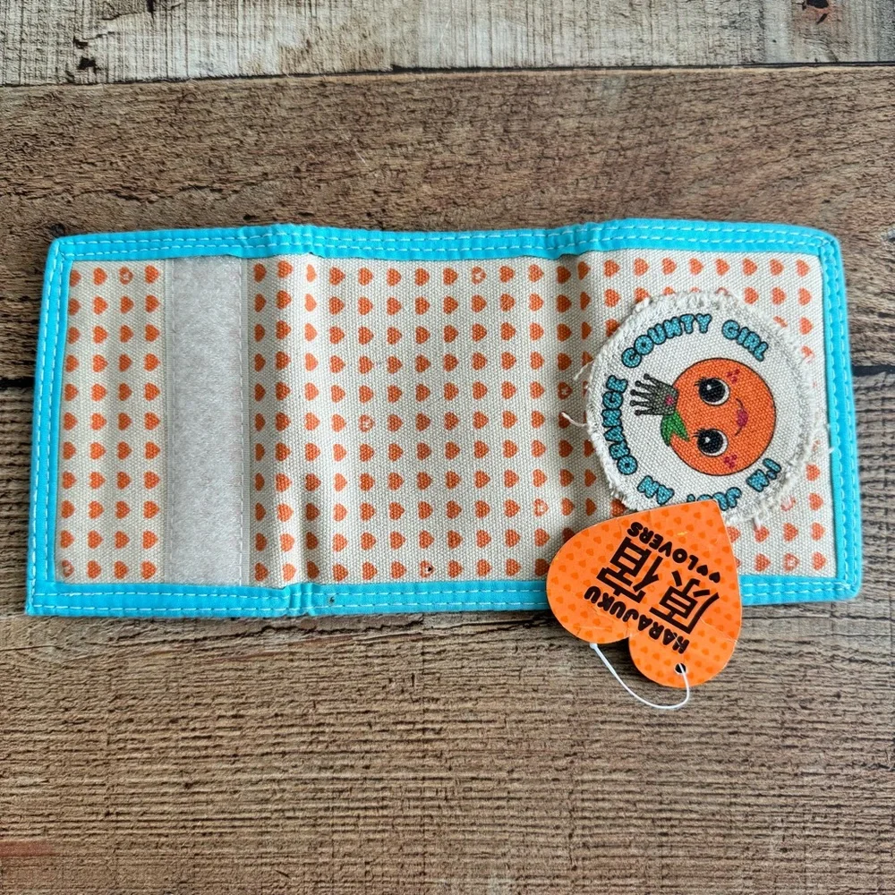 Harajuku Lovers Tri-Fold Orange County Girl Canvas Wallet NEW with Tags 2006 - Picture 4 of 4